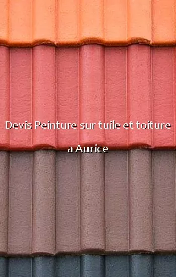 Devis Peinture sur tuile et toiture a Aurice