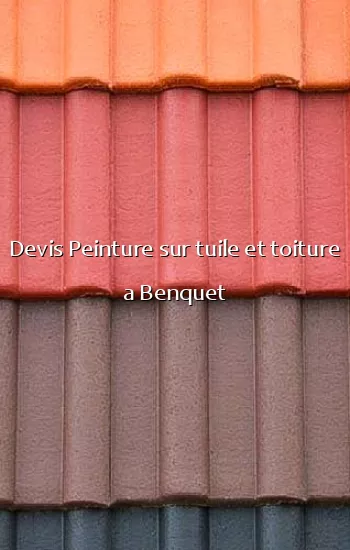 Devis Peinture sur tuile et toiture a Benquet