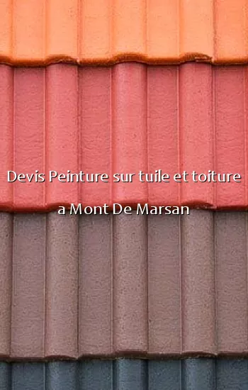 Devis Peinture sur tuile et toiture a Mont De Marsan