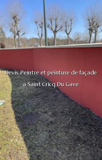 Devis Peintre et peinture de façade a Saint Cricq Du Gave