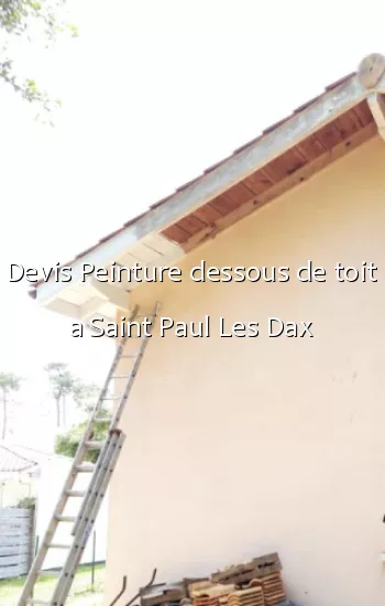 Devis Peinture dessous de toit a Saint Paul Les Dax